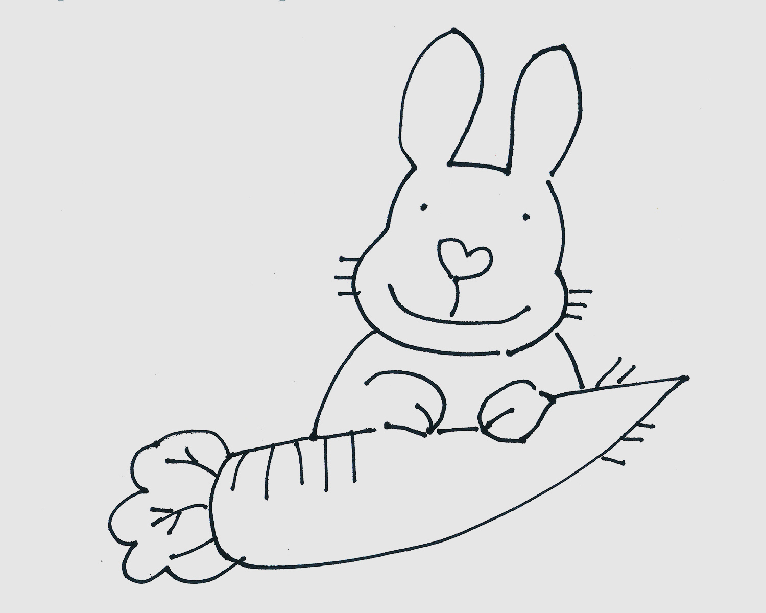 吃胡萝卜的兔八哥简笔画画法图片步骤