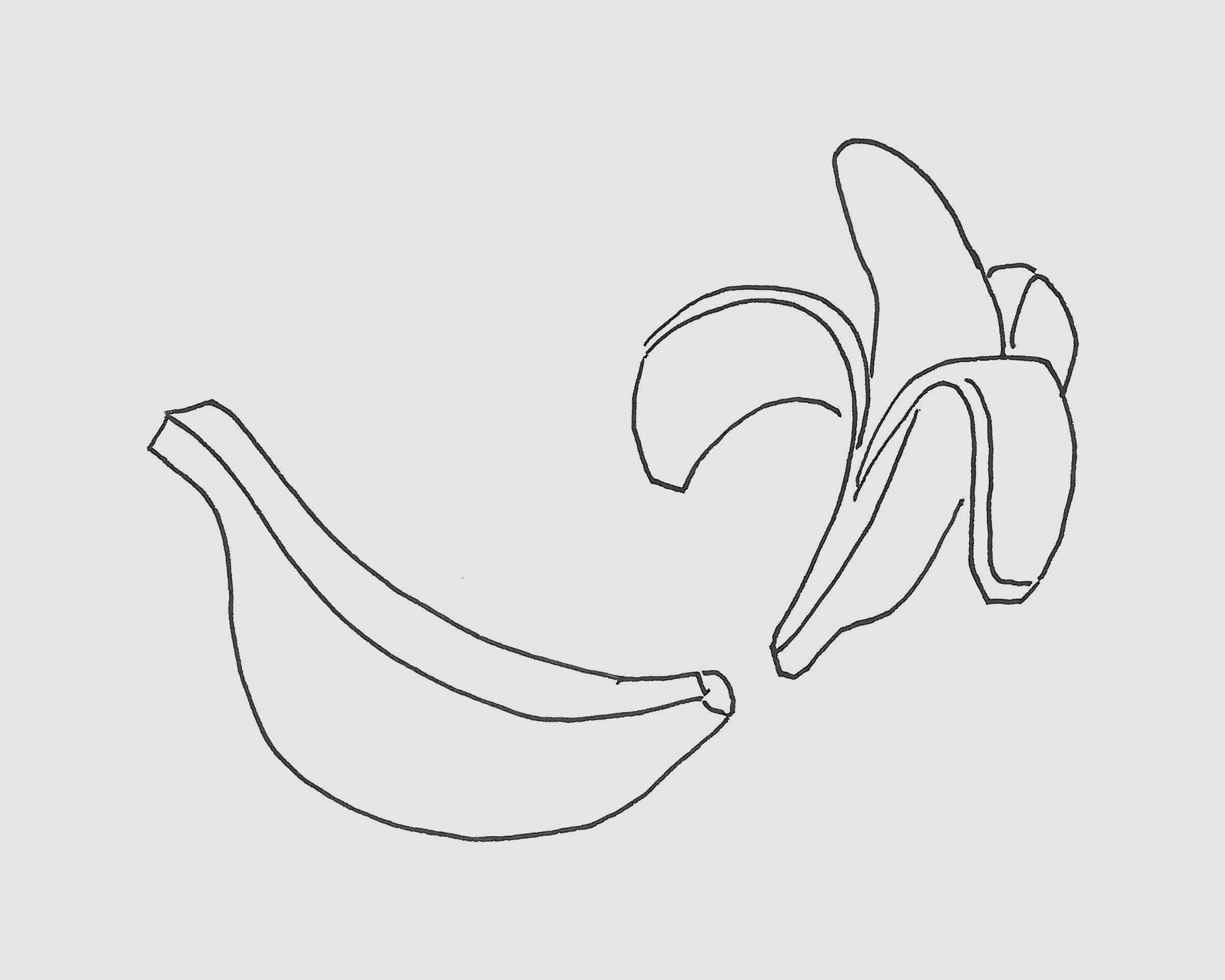 素描香蕉的结构步骤画法-普画网