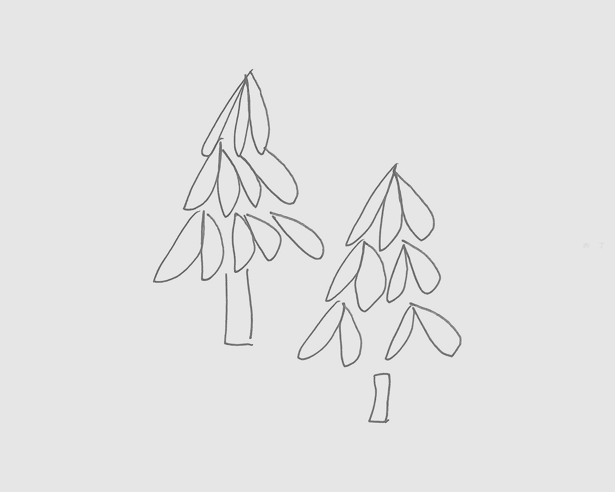 竖版松树简笔画画法图片步骤（中班儿童画范画） - 有点网 - 好手艺