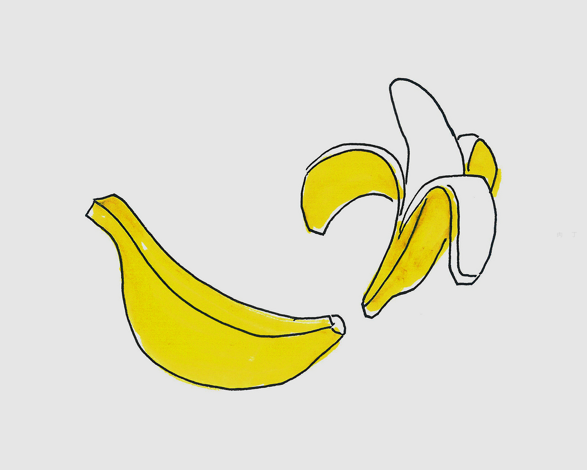 简笔画教程大全之画香蕉简笔画绘画步骤 肉丁儿童网