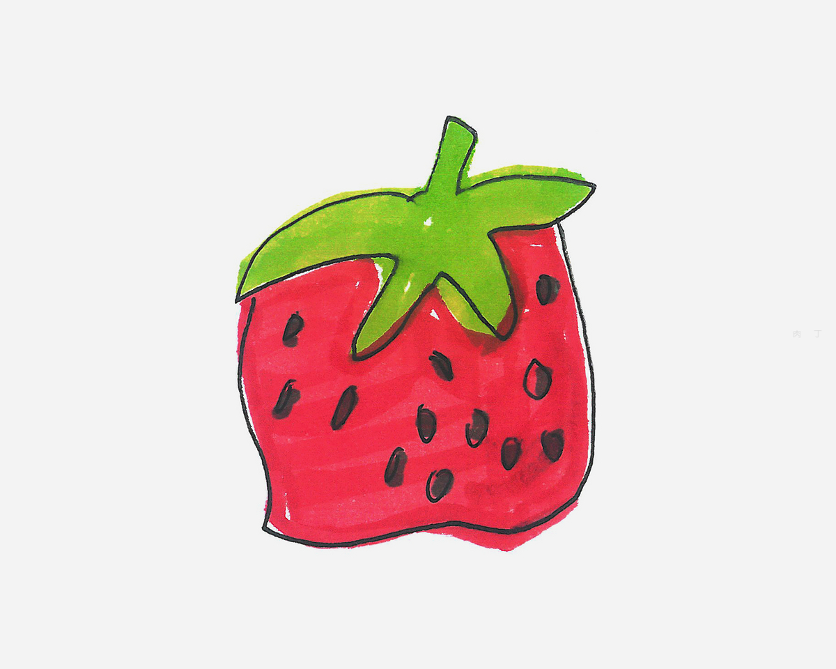 彩铅+水彩草莓（有步骤）|纯艺术|绘画|粉沫亭亭 - 原创作品 - 站酷 (ZCOOL)