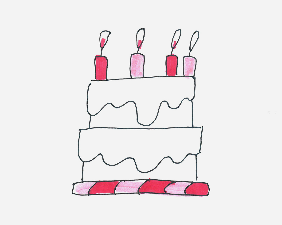 生日蛋糕简笔画画法图片步骤（适合学生画画约稿的平台） - 有点网 - 好手艺