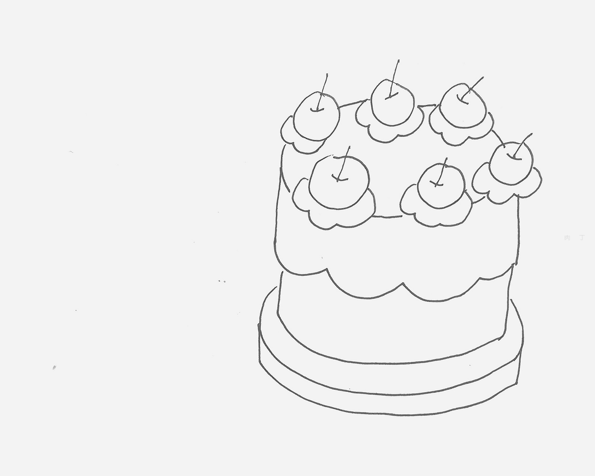 4-6岁儿童画教程 简单小蛋糕的画法图解💛巧艺网