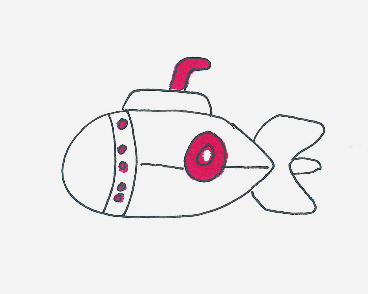卡通手绘潜水艇设计图__其他_动漫动画_设计图库_昵图网nipic.com