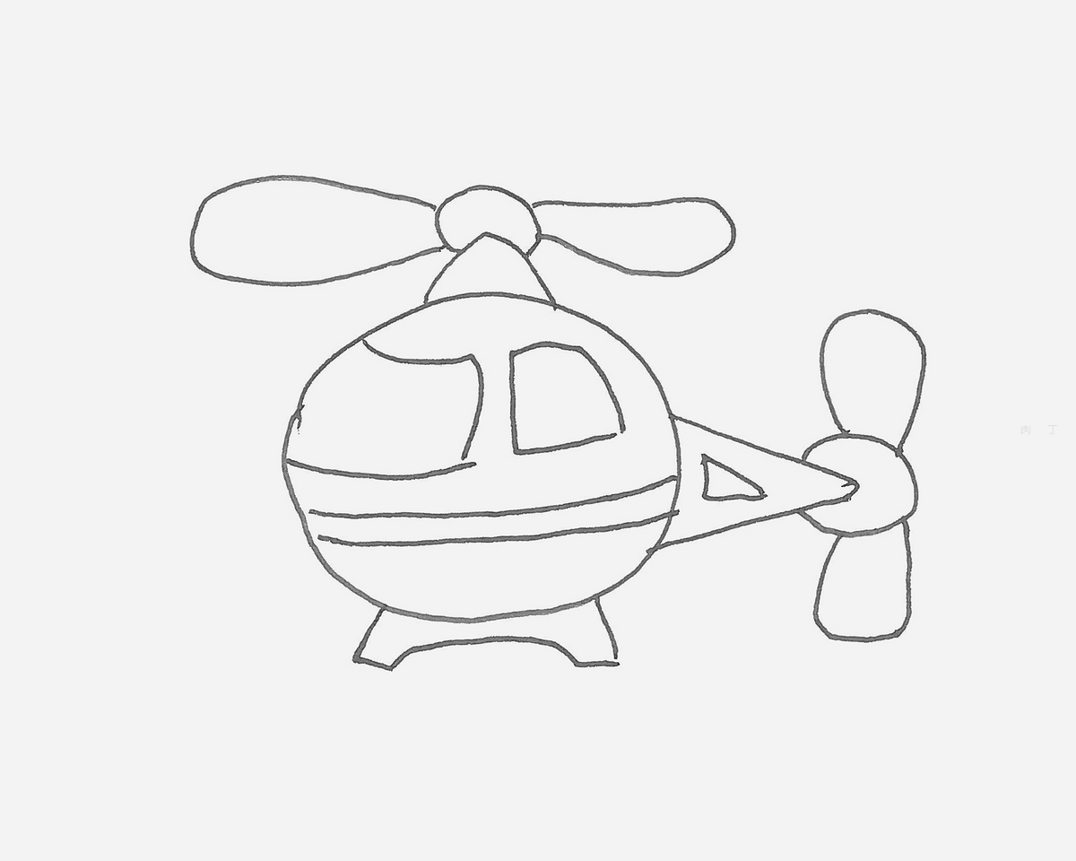 彩色直升飞机简笔画画法图片步骤（鲁班七号简笔画） - 有点网 - 好手艺