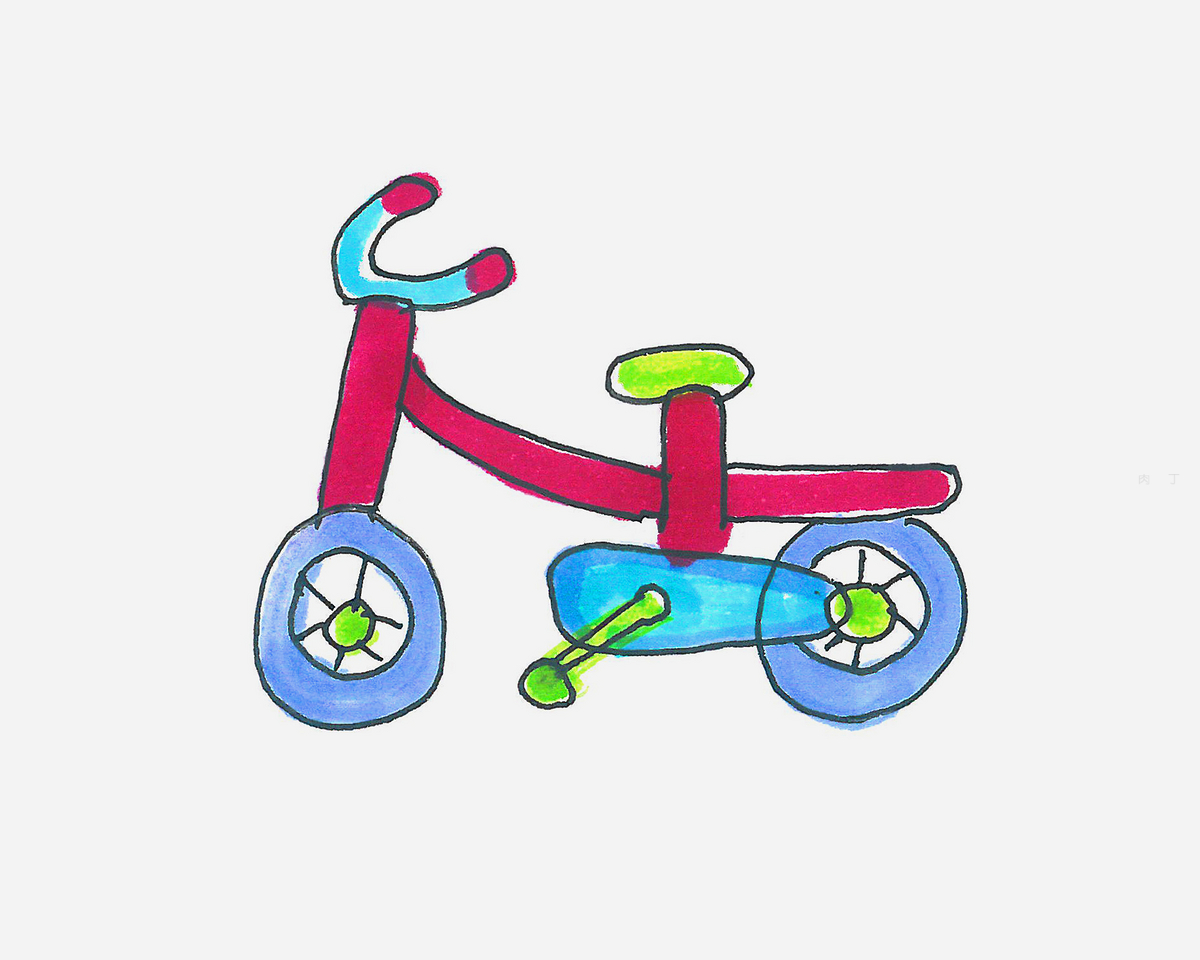 少儿8一12岁儿童画 好看简笔画自行车的画法图解教程 咿咿呀呀儿童手工网