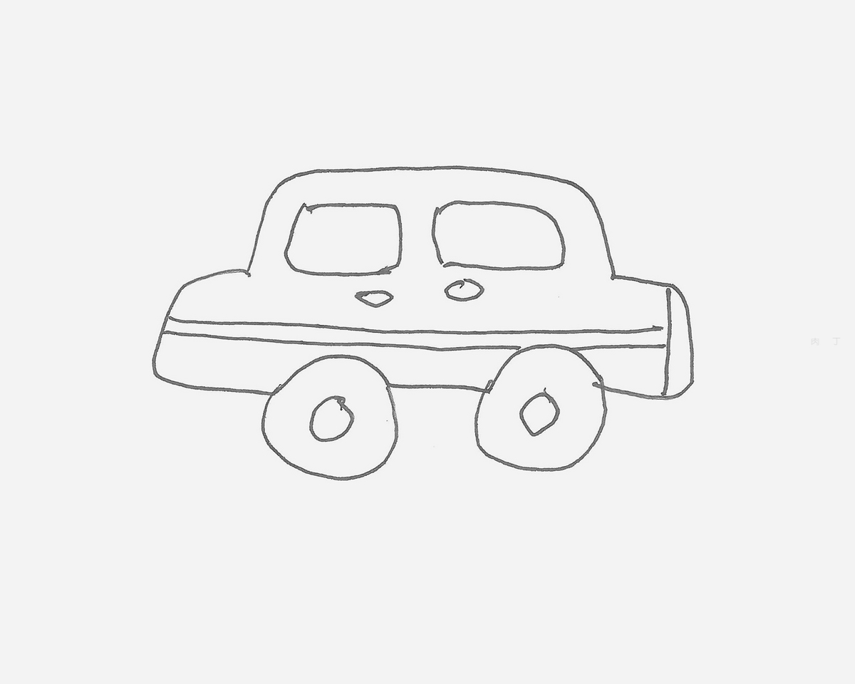 教你如何画小汽车 舒适的小汽车的简笔画画法步骤图解 肉丁儿童网