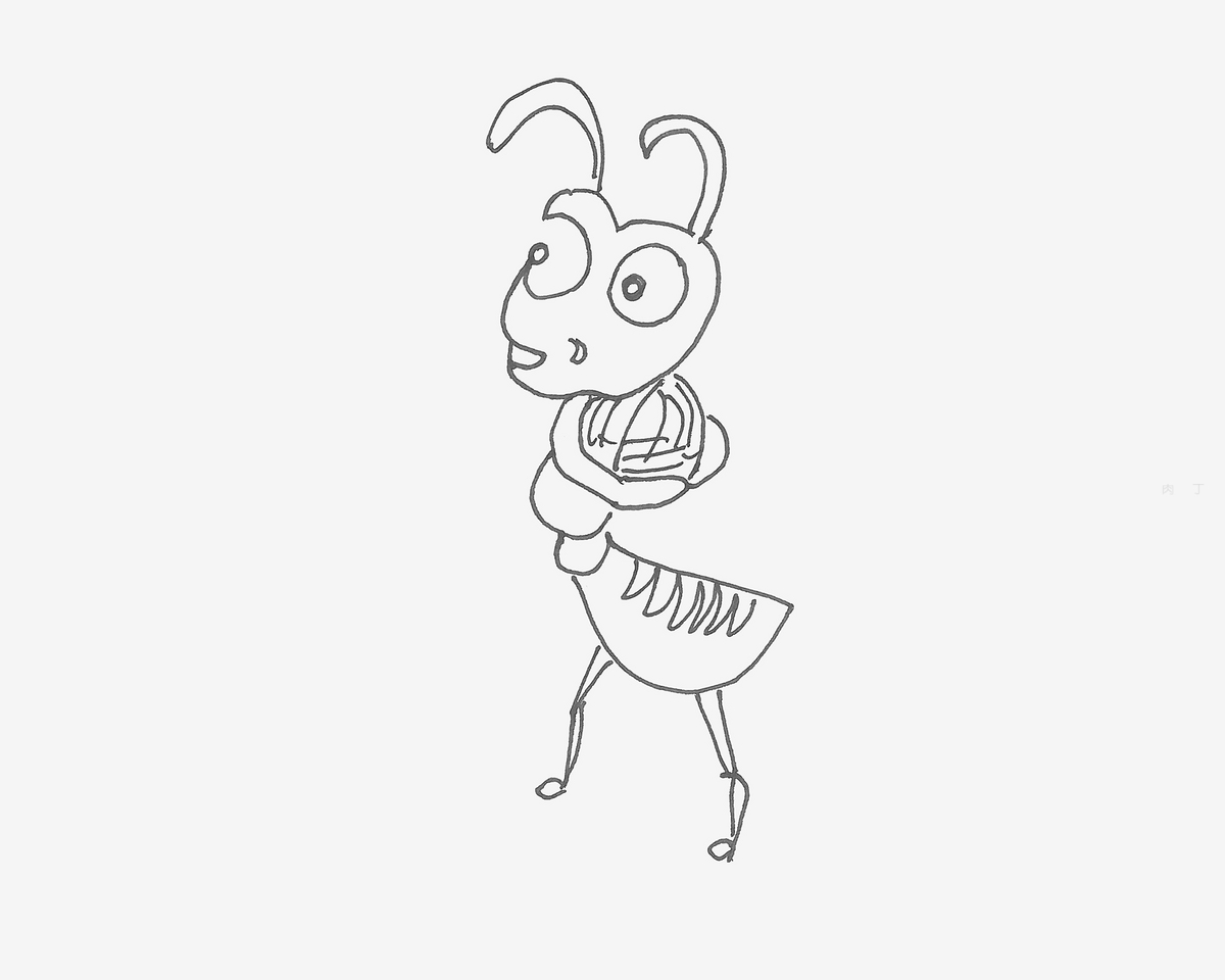 打招呼的小蚂蚁简笔画画法图片步骤（学画画的网络课程） - 有点网 - 好手艺