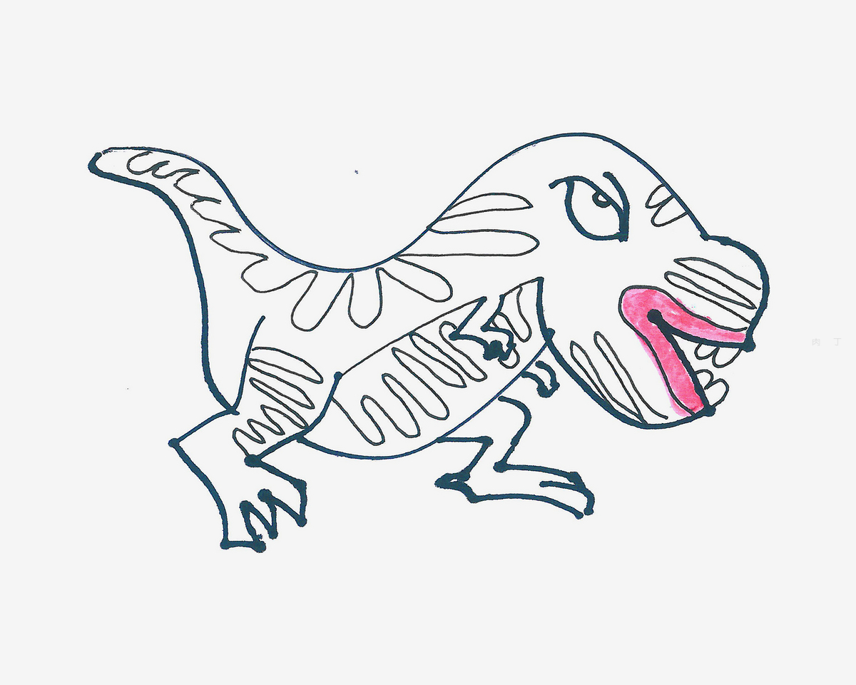 简单简笔画教程 恐龙的画法（儿童画复杂一点的图片） - 有点网 - 好手艺