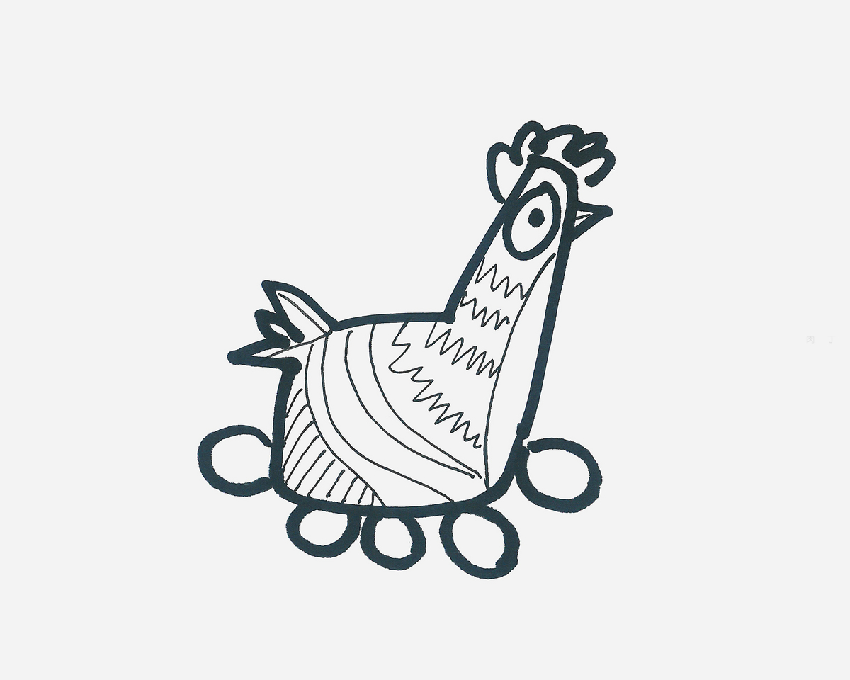 漂亮简笔画作品 带颜色母鸡的画法图解💛巧艺网