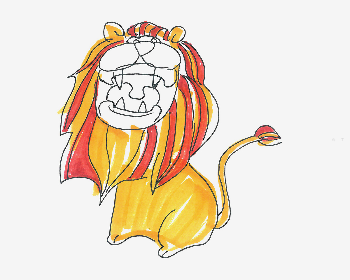 可爱小狮子简笔画画法图片步骤（小孩学画画视频教学） - 有点网 - 好手艺