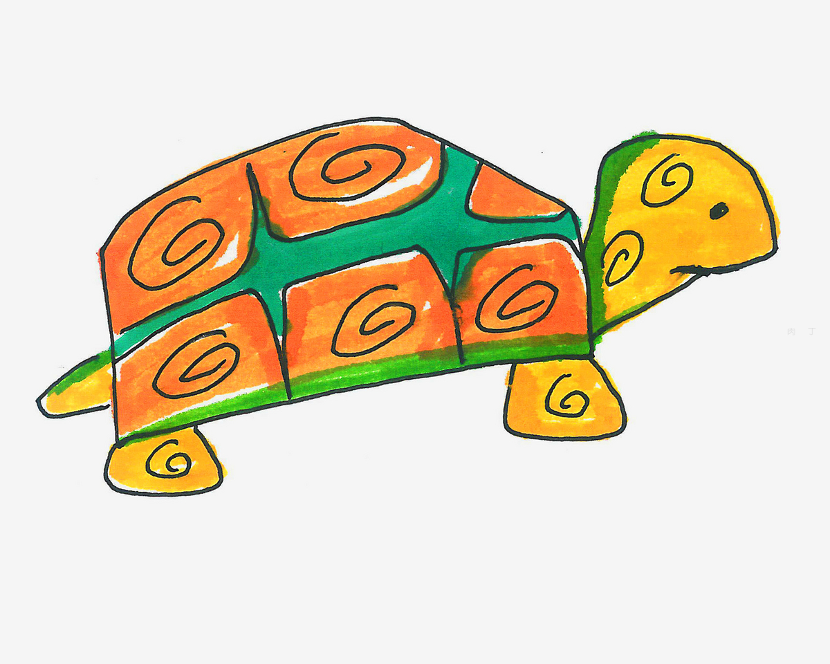 少儿3-6岁画画 可爱简笔画乌龟怎么画详细步骤💛巧艺网