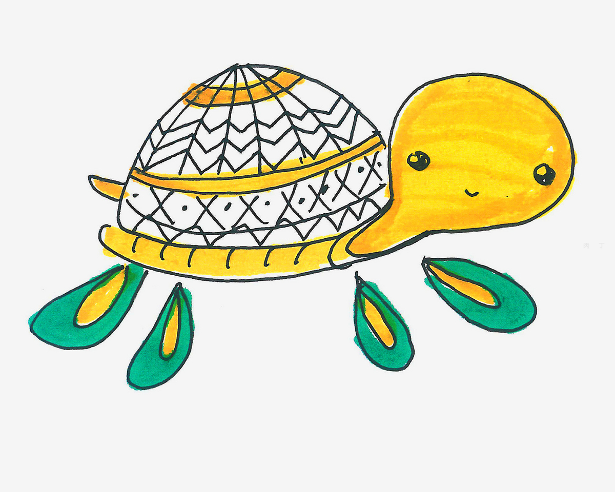 乌龟简笔画画法 咿咿呀呀儿童手工网