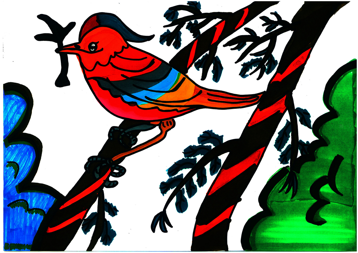 手绘小鸟的画法步骤教程 简单可爱简笔画步骤图 肉丁儿童网