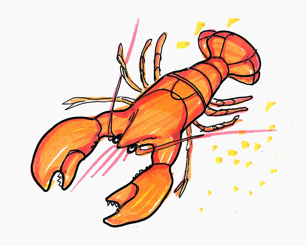 儿童简单的卡通画系列 教你画一只龙虾简笔画 肉丁儿童网
