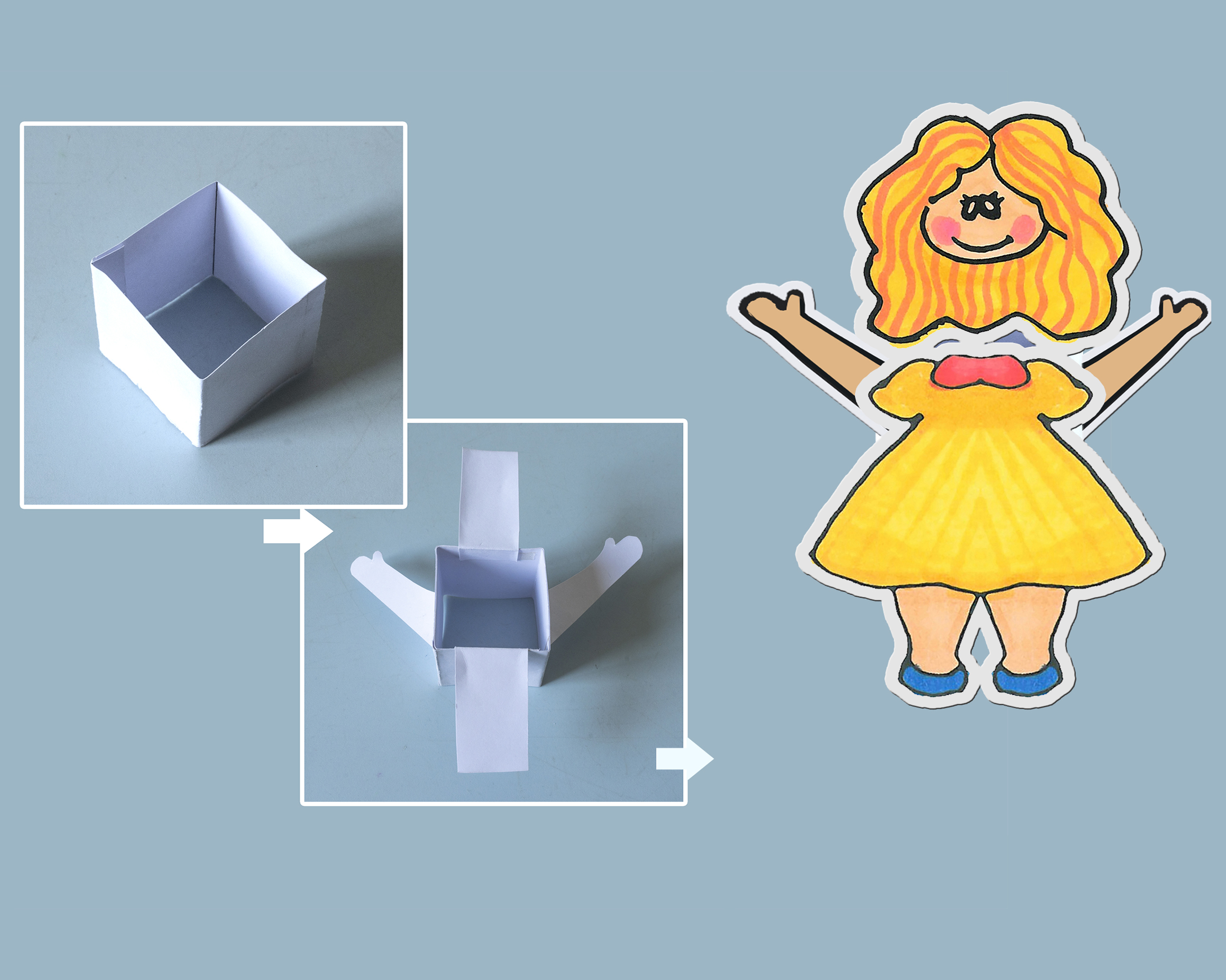 简易小手工大全图片 女孩手绘折纸动画DIY方法步骤