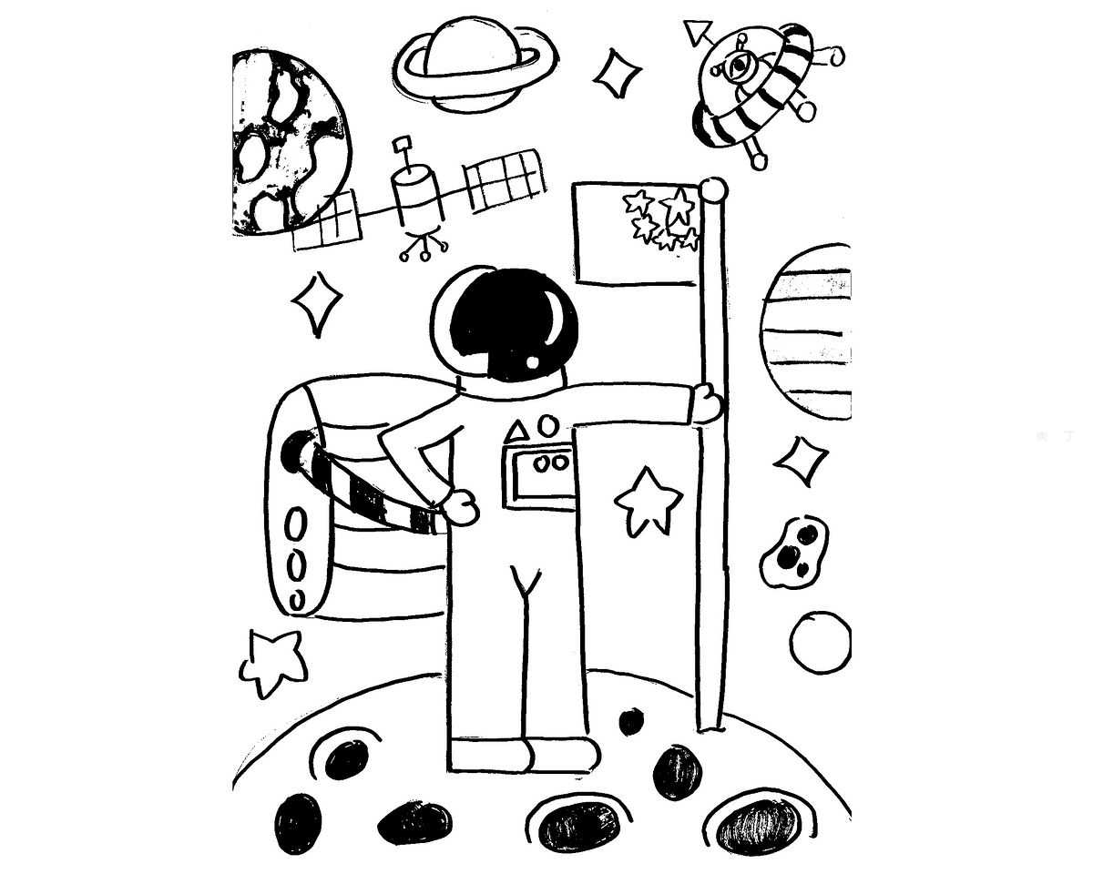 69款太空宇宙星空儿童卡通幼儿园宇航员海报喷绘PSD背景插画 - 素材天下