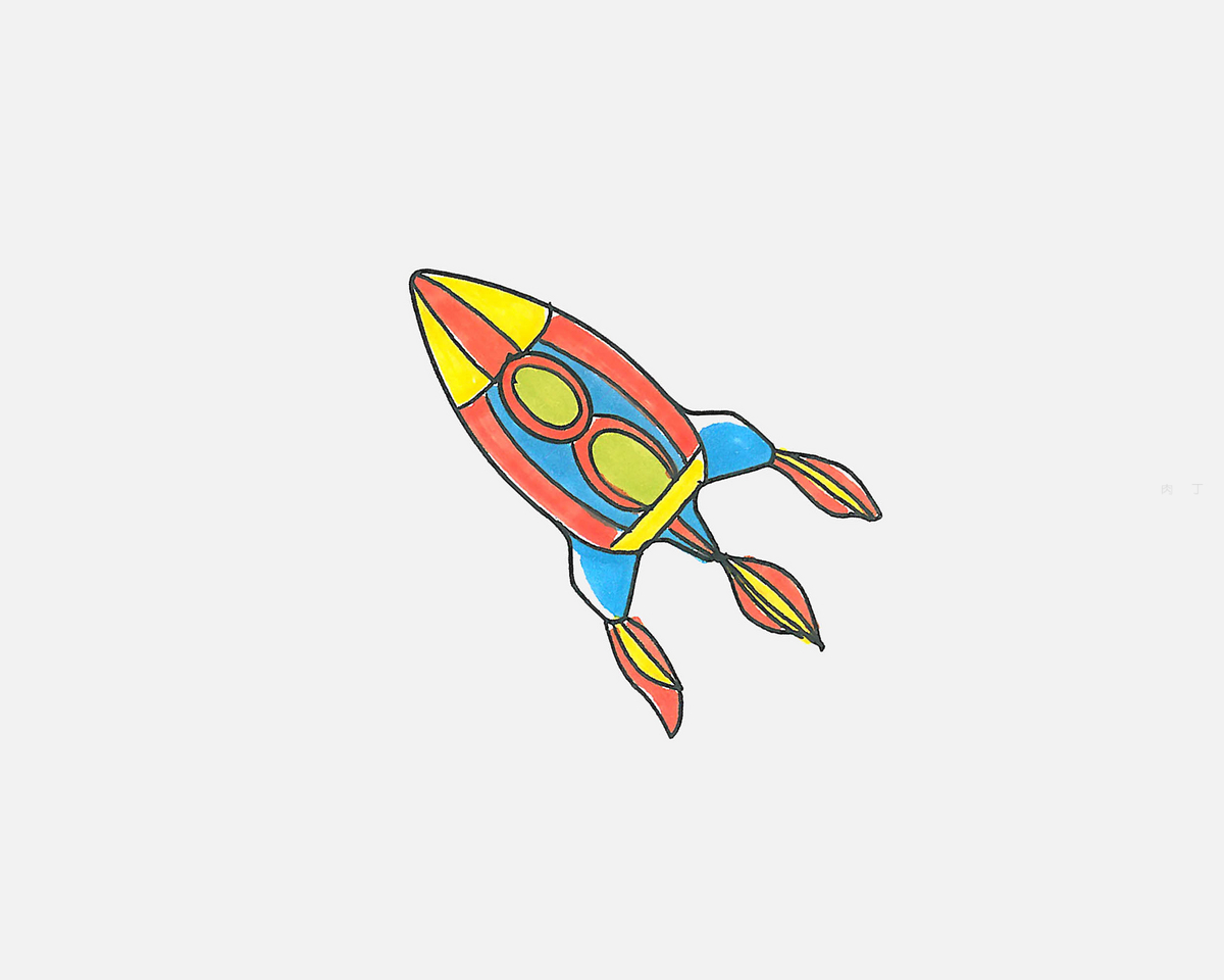 简单火箭简笔画画法图片步骤（儿童绘画桌） - 有点网 - 好手艺