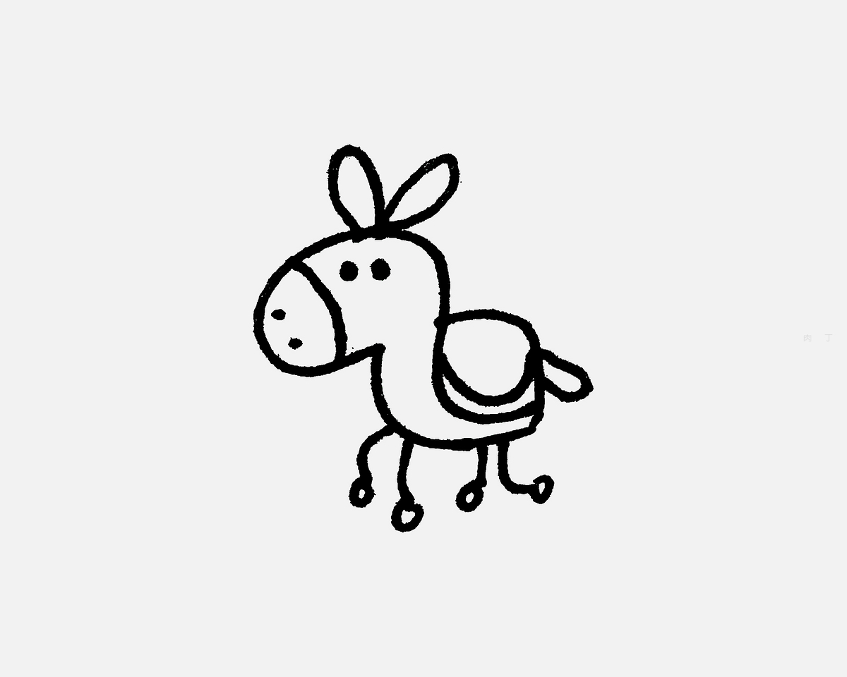 可打印简笔画绘画作品 简单可爱小毛驴的故事教程大全💛巧艺网