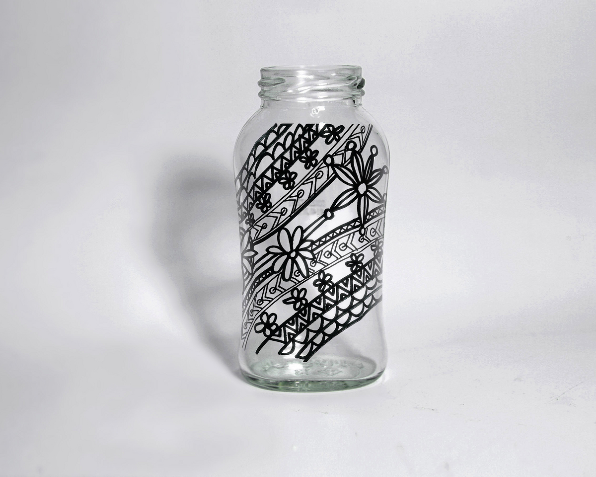 简单又漂亮的瓶子画玻璃瓶手工绘画步骤💛巧艺网