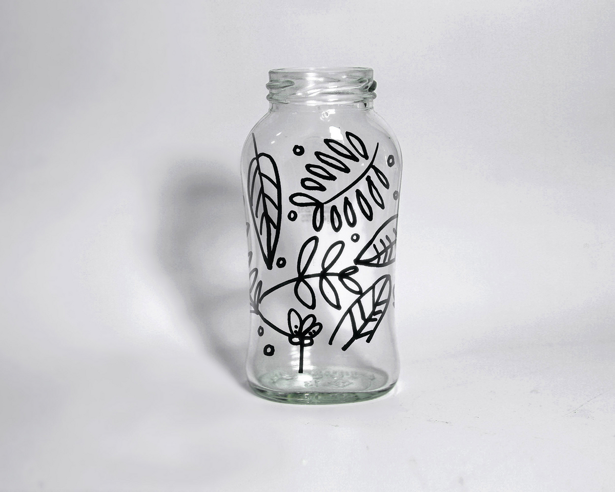 DIY手绘玻璃瓶儿童手工材料包彩绘涂鸦幸运星瓶子创意画画花瓶_虎窝淘