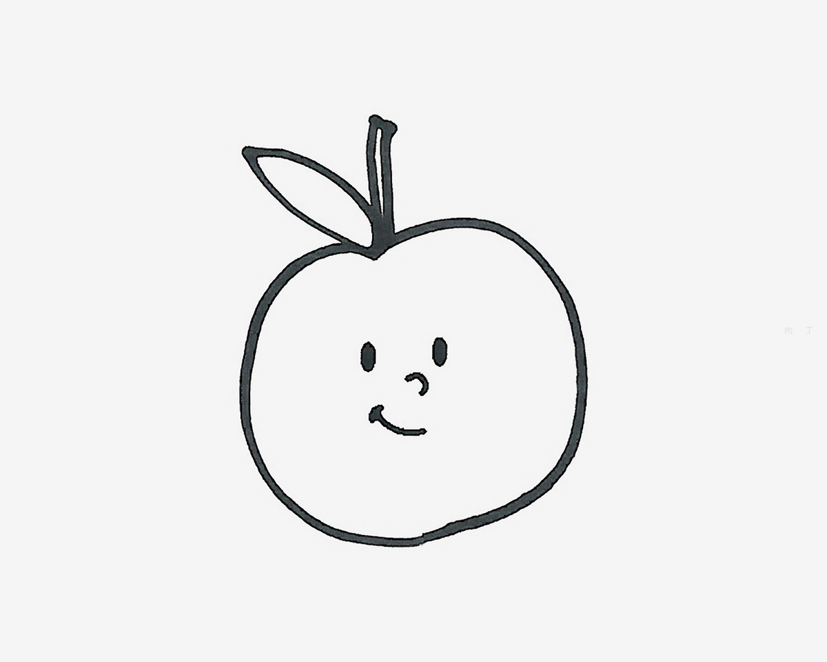 大苹果简笔画图片 画个苹果 平平安安 幸福一整年_动漫网