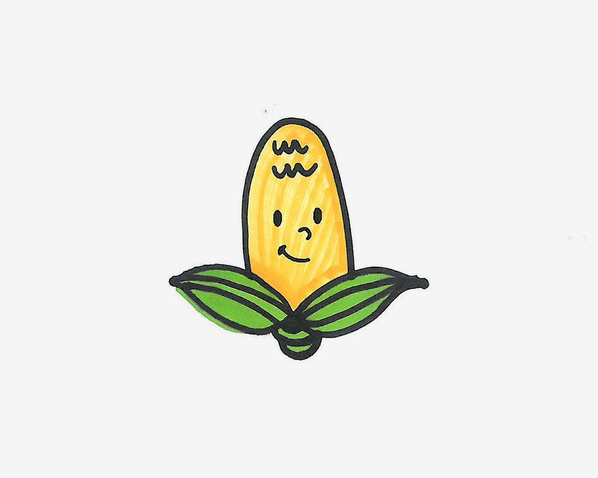 一步一步教你画玉米的画法教程 简单简笔画图片（一二年级学画画） - 有点网 - 好手艺
