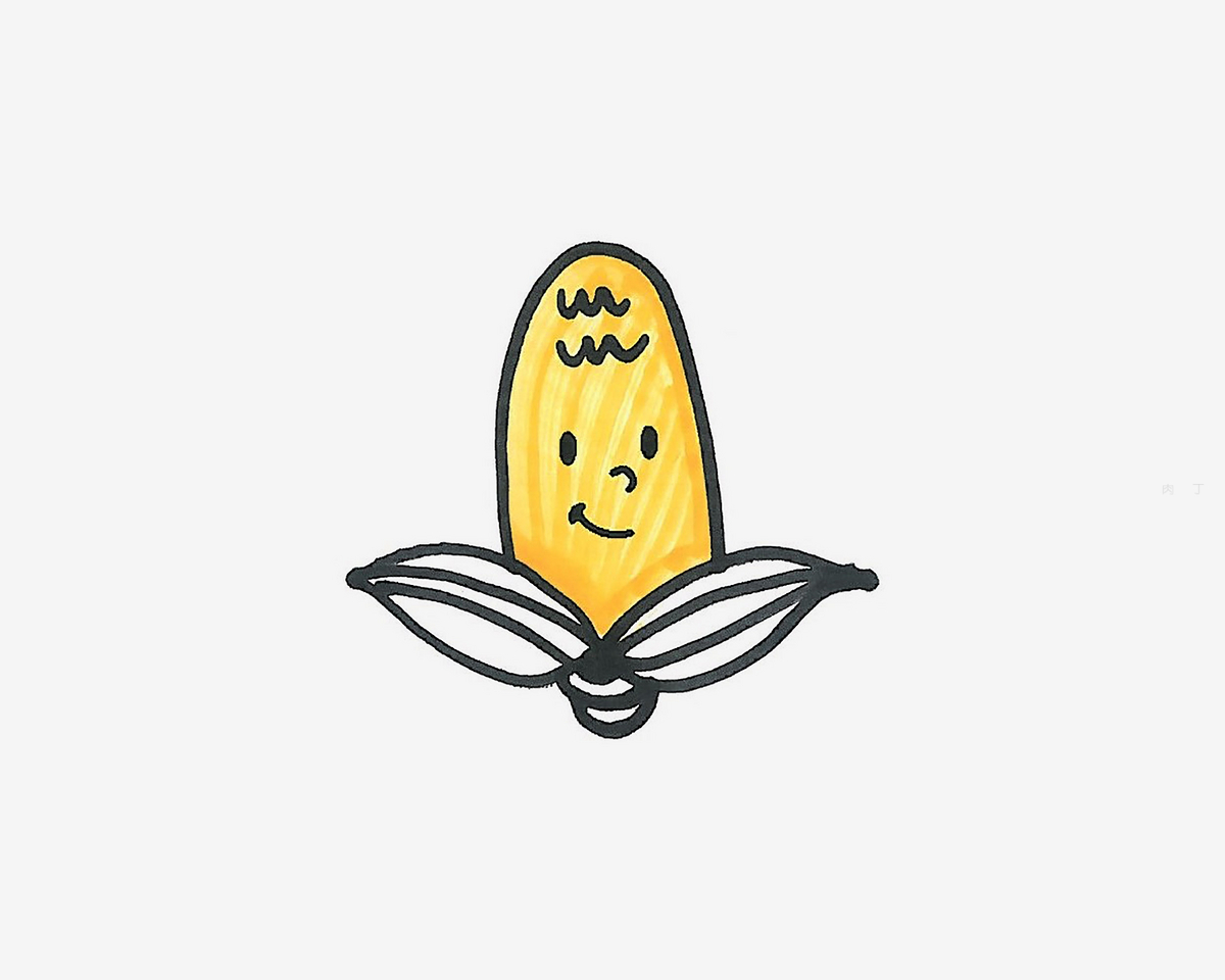玉米的简笔画怎么画 玉米怎么画好看-蔬菜简笔画-欣欣简笔画