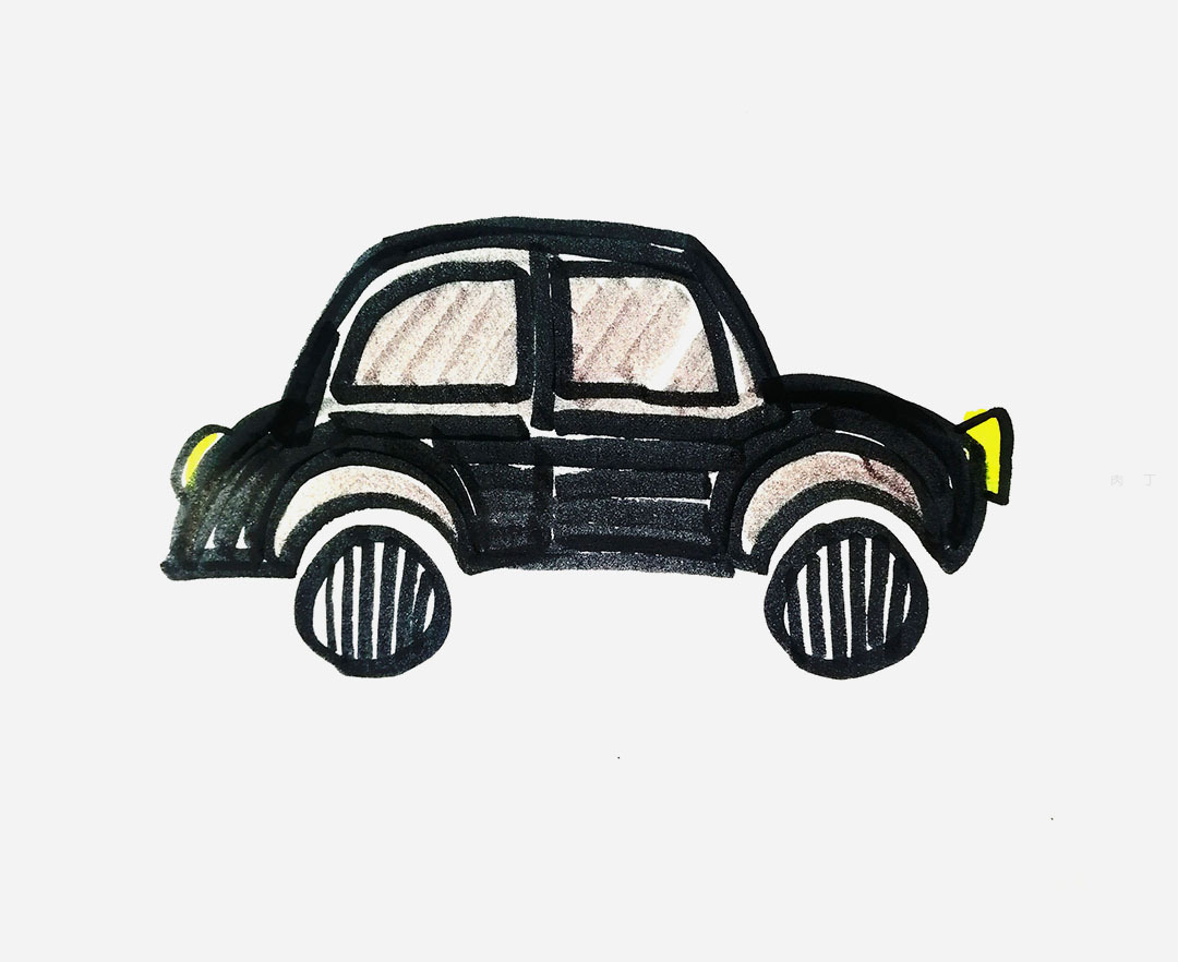 儿童学画小轿车 汽车的画法步骤图片教程（学校图片大全画画图片） - 有点网 - 好手艺