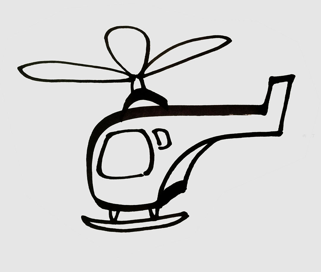 可爱直升飞机简笔画画法图片步骤（小葩学画画） - 有点网 - 好手艺