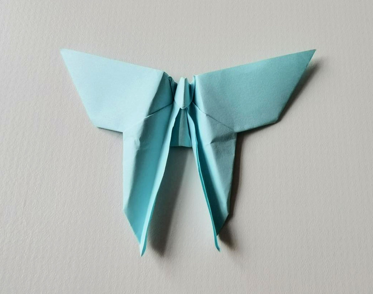 通过手工折纸折一只简单漂亮的小蝴蝶的手工折纸方法 - 制作系手工网