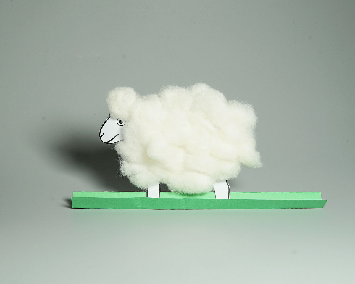 幼儿手工制作教程 可爱逼真的小绵羊做法图解 肉丁儿童网