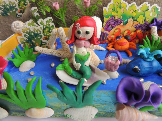 儿童粘土手工 漂亮的海底世界