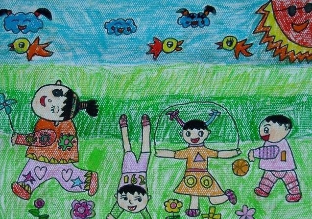 庆六一儿童画：六一欢乐运动（图片）