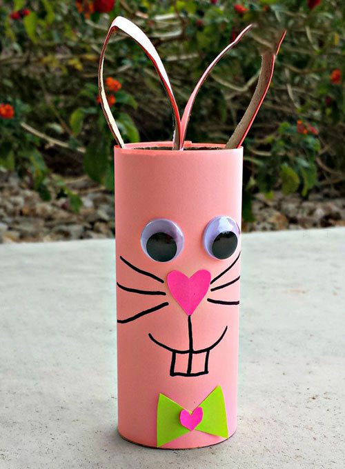 卫生纸筒DIY制作立体小兔子
