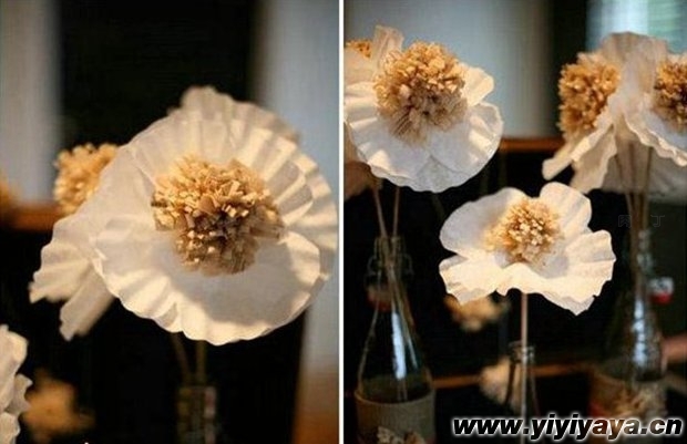 用棉纸diy简单绣球花的方法