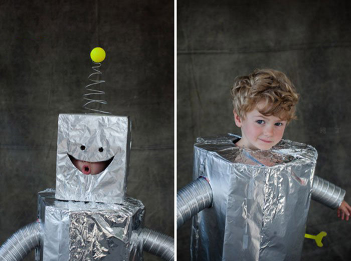 男孩环保衣 纸箱机器人服饰