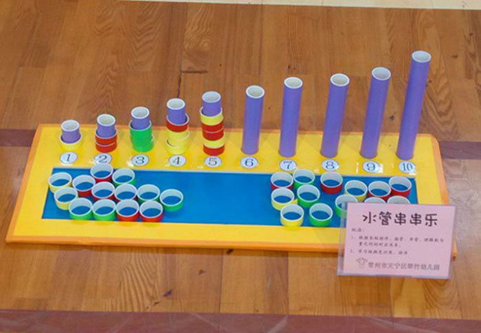 幼儿园玩教具：纸筒串串乐