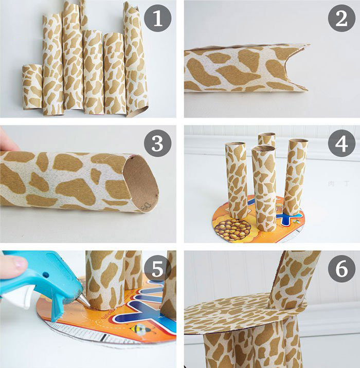 纸筒手工制作长颈鹿