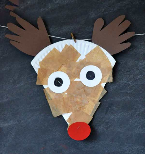 纸盘DIY制作圣诞节驯鹿