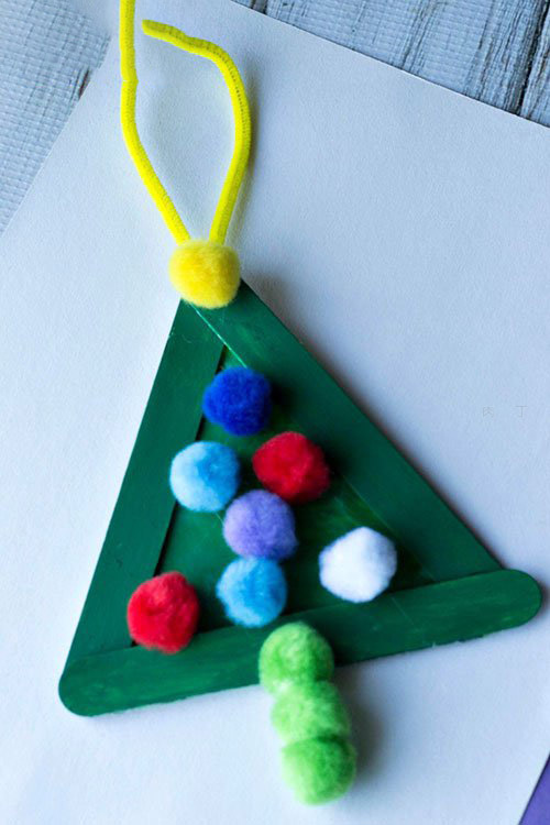 儿童圣诞节手工 雪糕棒圣诞树