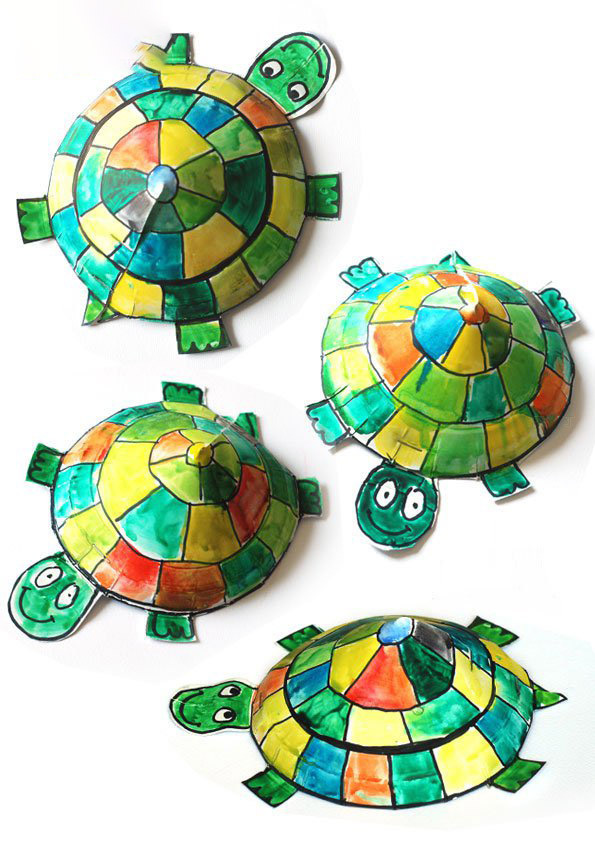 儿童手工制作纸盘乌龟
