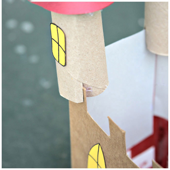 儿童手工 废纸盒纸筒制作城堡