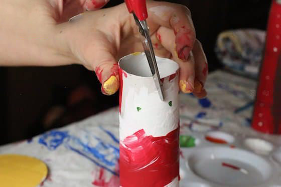 圣诞节手工 儿童DIY制作纸筒蜡烛