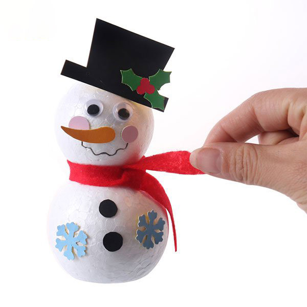 圣诞节手工DIY可爱的泡沫球雪人