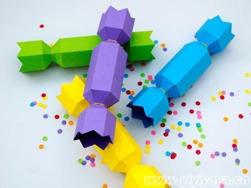 儿童手工制作：彩色糖果的折法