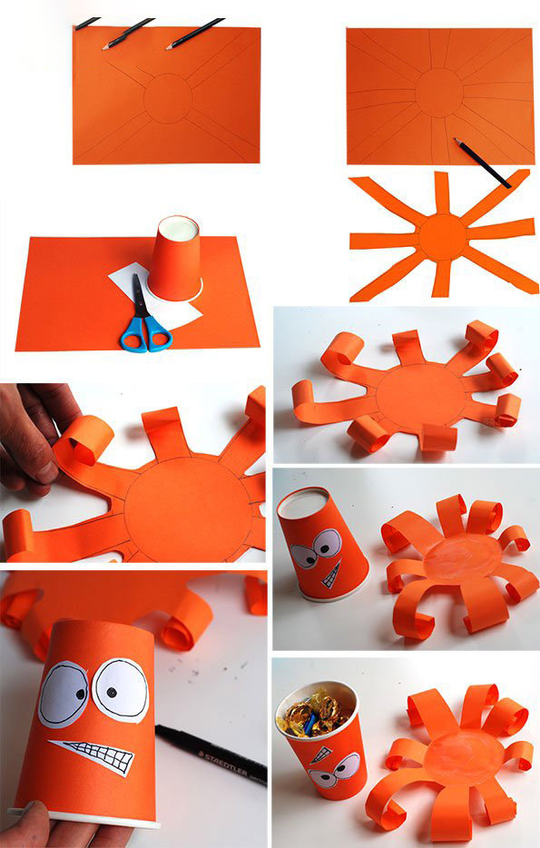 儿童纸杯手工制作章鱼