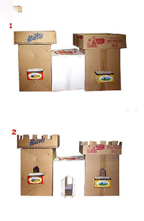 儿童玩具制作 纸箱城堡DIY