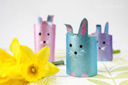 卷纸筒制作复活节兔子