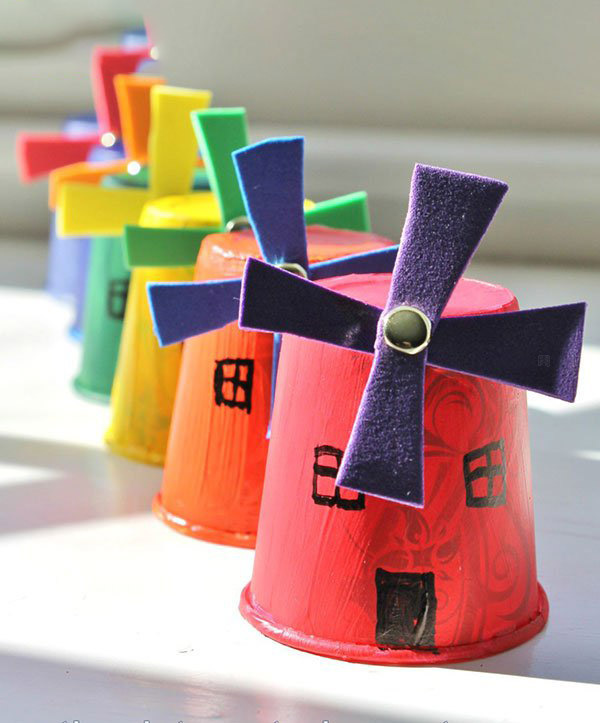儿童春天手工制作纸杯小风车